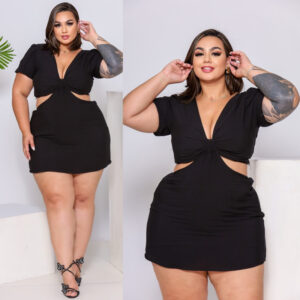MACAQUINHO PLUS SIZE FESTA LOOK VERÃO TECIDO DUNA VESTIDO SOLTINHO MANGA CURTA 46 A 52