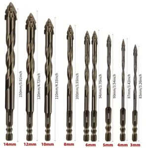 Kit 12 Brocas Titânio 3-12mm Universal – Fura Concreto, Metais, Vidro, Madeira e Cerâmica