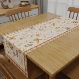 Caminho de Mesa Decorativo Páscoa Cristã Religiosa Trilho 0,40×1,40m – Decoração Mesa Posta