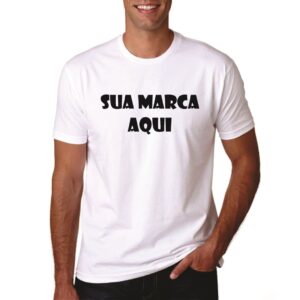 Camiseta Personalizada Branca Com Sua Estampa ou logo ou idéia ou criatividade (Não fazemos a arte)