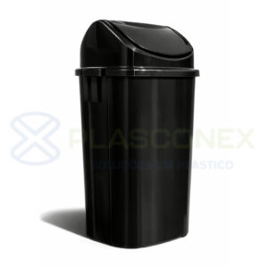 Cesto Lixeira 60 Litros C/ Tampa Vai e Vem Preto