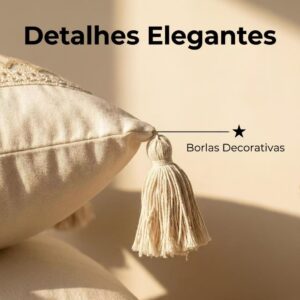 Fronhas de algodão tecidas à mão, decoração em estilo boêmio, trama natural, com pompons trançados – diversos modelos di