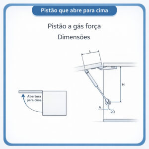 Kit 1/2/4/6 Pistão à Gás Com Amortecedor Para Porta Armário Cozinha Abre Para Cima 80N de Força