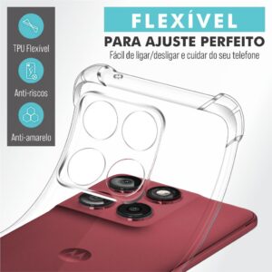 Capa Capinha Anti Shock Transparente + Película Para Motorola G86