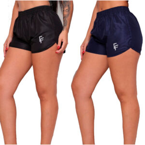 Kit 2 Shorts Feminino Fitness Dry Fit Academia Cintura Elástica Conforto