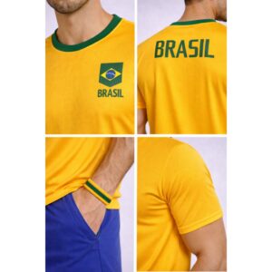 Camisa Do Brasil Masculina Seleção Amarela Copa Do Mundo Torcedor