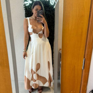 VESTIDO LONGUETTI ,MIDI MODERNO FEMENINO ESTAMPADO ELEGANTE CASUAL MODA