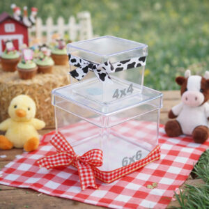 KIT Caixa acrilica 4×4+6×6 para lembrancinha, artesanatos e personalização.