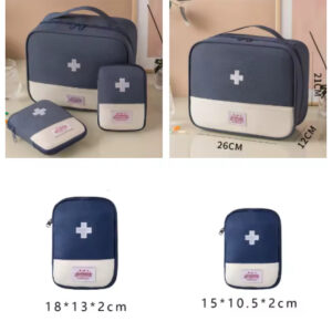 Kit Primeiros Socorros 3 Peças | Bolsas Organizadoras Médicas Portáteis | Viagem, Casa e Carro