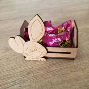 ✨ Kit Com 10 Porta Chocolates Caixote e  Coelhinho de Páscoa em MDF – Para Pintar ✨
