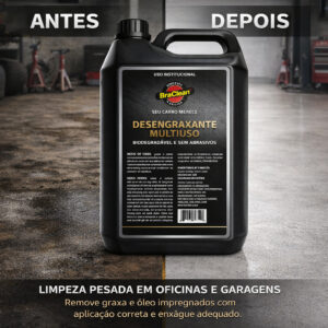 Melhor Desengraxante 5 Litros 1 para 40 Multiuso Remoção de Óleo e Graxa Uso Intenso BraClean