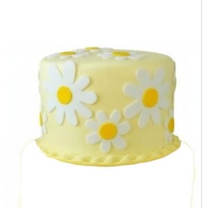 Bolo Fake Falso Margarida Amarelo Base única 15×10 cm
