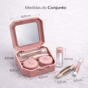 Mini Estojo Porta Lente De Contato Kit Viagem Pinça Ventosa