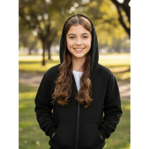 Jaqueta Moletom Infantil Casaco com Zíper e Bolso Flanelado Inverno Roupa de Frio Algodão Premium