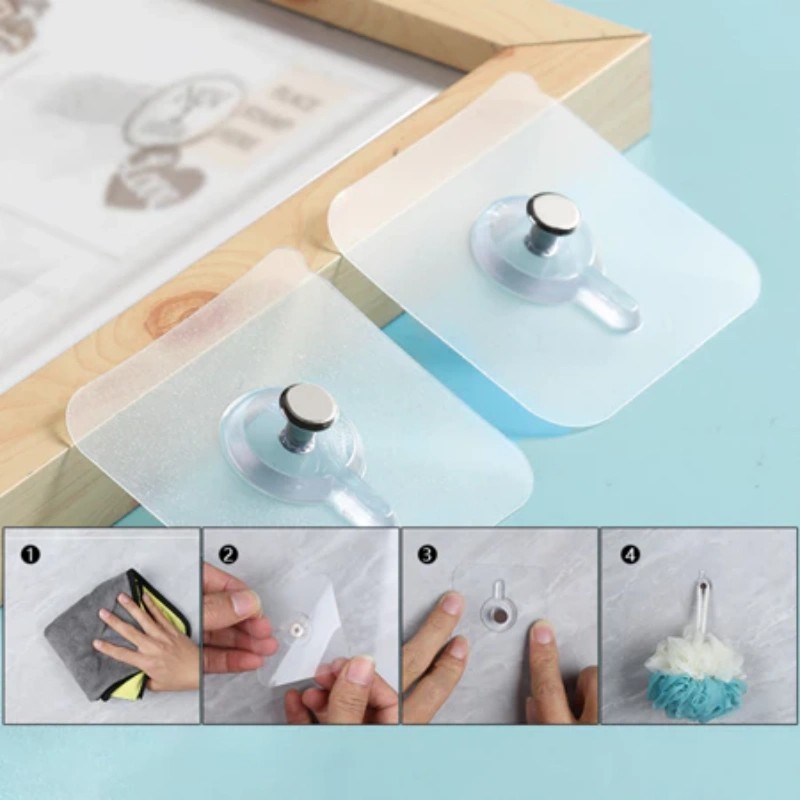 40 Pcs 8Mm Gancho De Parede Adesivo Multiuso Para Pendurar Quadros UtensíLios De Cozinha Banheiros