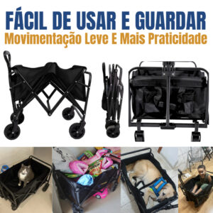 Carrinho Dobrável Multiuso De Praia Camping Mercado Impermeável 120kg