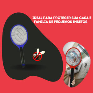 Raquete Elétrica Mosquito Baratas e Insetos Recarregável Bivolt