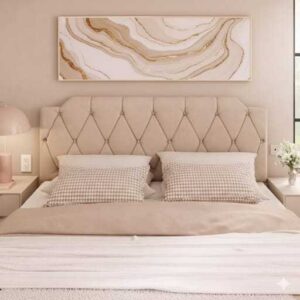 Cabeceira Cama Box Casal 1,40 Capitonê Estofada Kethellyn Luxo Premium