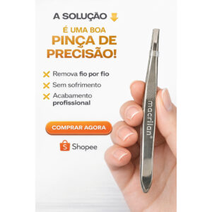 Pinça Profissional Ponta Reta Macrilan PI-2 Original Aço Carbono Design Moderno