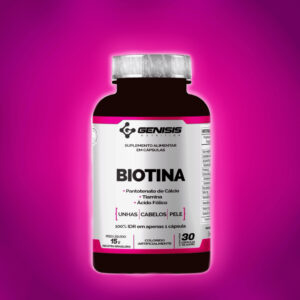 Biotina  30 Cápsulas  Vitamina Cabelos Unhas Pele Zero Glúten 100% Pura Genisis Nutrition