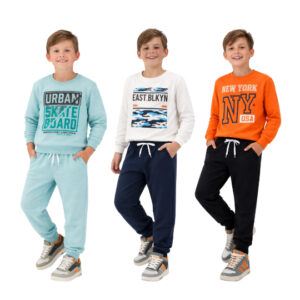 Kit Sortido 4 OU 6 Peças De Roupa Infantil Moletom Inverno Menino/Masculino Inverno Casaco + Calças