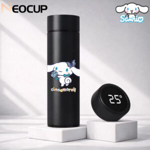 garrafa térmica aço inoxidável DISNEY SANRIO x CINNAMOROLL com termômetro digital 500ml