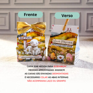 10/20/30 Caixinhas de Páscoa Cristã/Jesus – Para 01 bombom/docinho/Chocolate – Brinde/Mimo/Lembrancinha