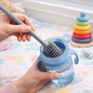 Kit Escovas Lava Garrafa de Silicone – Limpa Copos e Garrafas Onde a Esponja Não Alcança