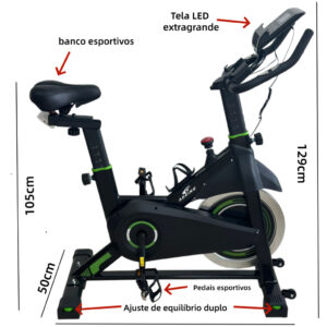 Bicicleta Ergométrica spinning Bike 2026 C/Roda Inércia13kg suportar 150kg ADKING