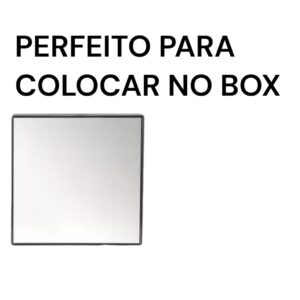 Espelho Quadrado de 8,5 cm x 8,5 cm com Ventosas para Barbear Maquiagem Sobrancelhas da Art Beauty para Banheiro Box