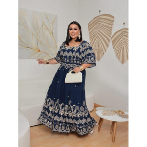 vestido Yolanda  gola quadrada manguinha soltina tamanhos grandes plus size disponível até G5