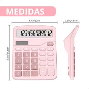 Calculadora Mesa Escritório Comercial Grande 12 Dígitos Solar e Pilha Colorida Portatil LehMox