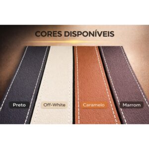 Espelho Adnet Redondo com Borda em Couro Vários Tamanhos + Suporte Para Fixação Envio Imediato