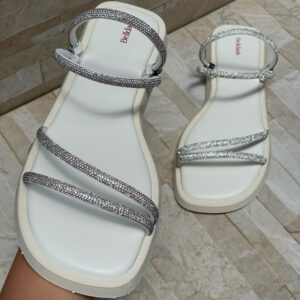 Sandália Feminina Papete Confort Flat Luxo Casual Super Confortável Palmilha Macia Mini Plataforma  Rasteira 2 em 1 Bran