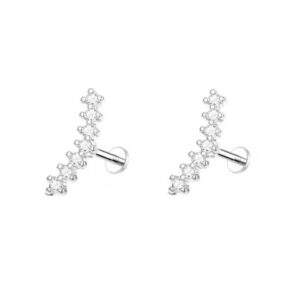 Piercing orelha Helix Aço cirurgico inox tragus cartilagem zirconia KB100