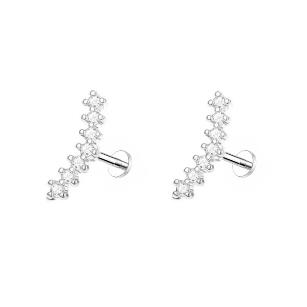 Piercing orelha Helix Aço cirurgico inox tragus cartilagem zirconia KB100