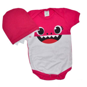 Body Bebê Temático Mesversario Fantasia Infantil Baby Shark