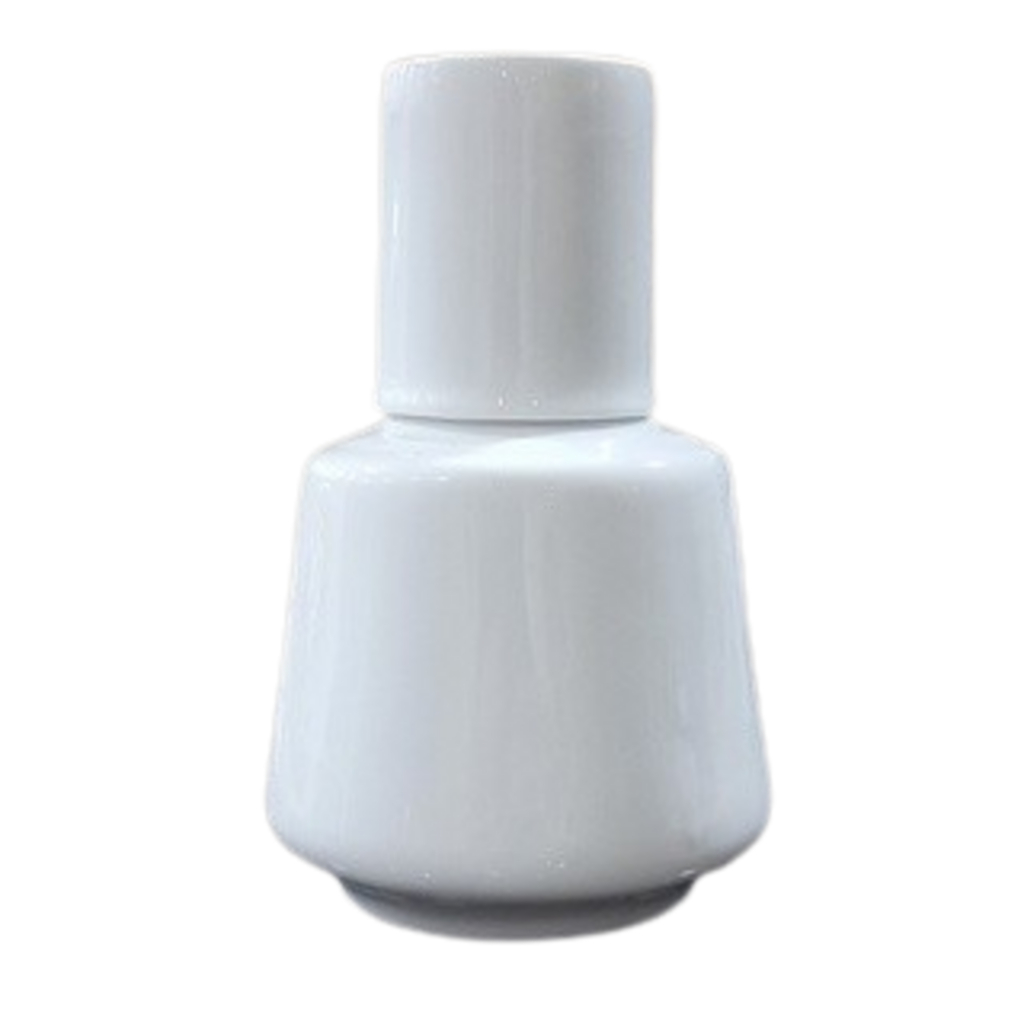 Moringa 800ml com Copo - Porcelana Branca VAI AO FORNO E MICRO ONDAS