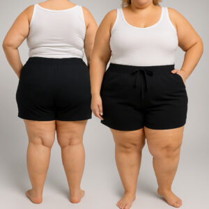 Shorts Plus Size Feminino Viscolycra Soltinho com Bolso Cintura Alta Conforto do M ao G5 Gestante