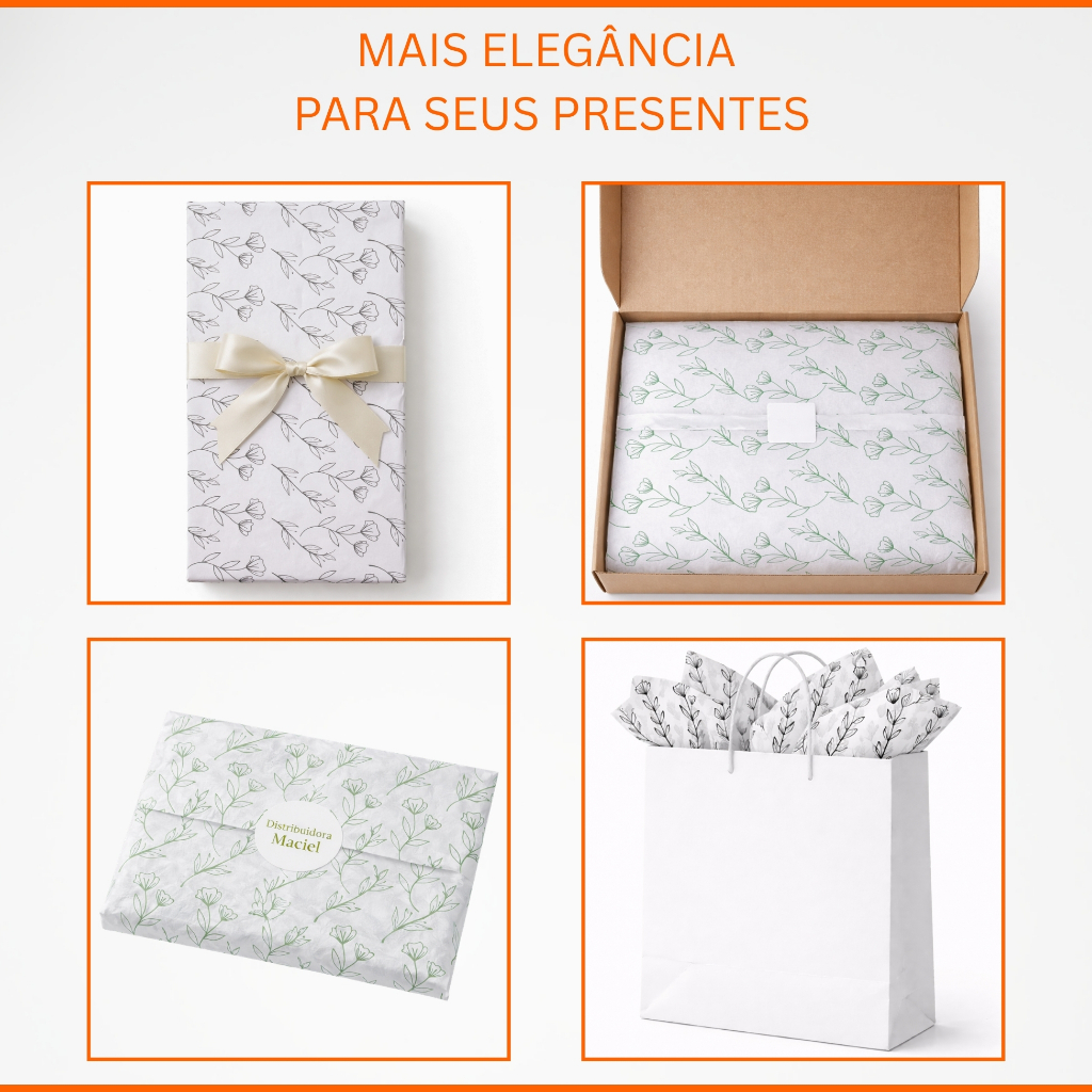 Papel Seda Estampa Flor 100 Folhas Tamanhos 30x50 30x70 50x70cm Artesanato Presente Papelaria Floral