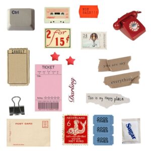 2 Kits Adesivos Scrapbook – 71 Adesivos À prova d’água Para Colagem e Personalização Journal Junk