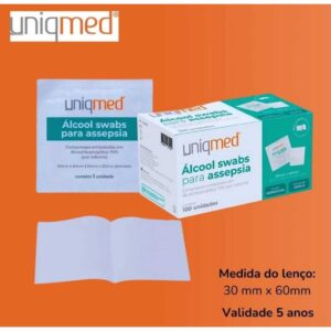 Álcool Swab 70% Saches Lenços Umedecidos 100un – Uniqmed