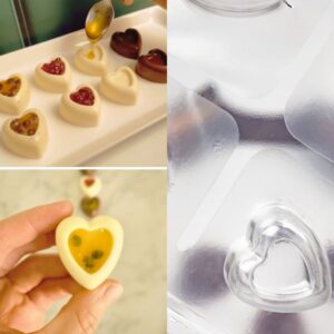 Formas de Acetato Especial 3 Partes Bombom Trufa Coração Savarin Limão Pudim