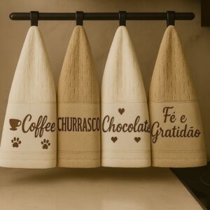 Kit 10 Panos de Prato Copa Perfumados 45×70  Jacquard Atoalhado Toalha De Cozinha Pacote Fechado