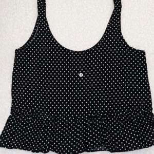 Blusa Feminina Poá Alça Larga Babado Peplum Casual Verão