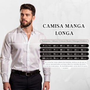 Camisa Social Masculina Acetinada Fibra de Bambu  Manga Longa Tecido Premium Executivo