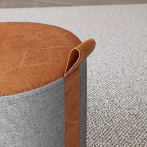 Puff Redondo Bia em Linho – Banco- Banquetas Decorativas Sala e Quarto Envio Imediato