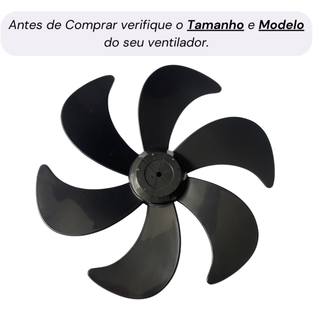 Hélice compatível p/ Ventilador Mondial 40cm Preta