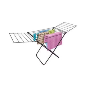 Varal de Chão Inox Secalux Preto com Abas Dobráveis – Estrutura Reforçada e Portátil