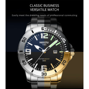 Relógio Masculino De Quartzo Luminoso Simples À Prova D’água Da Marca NIBOSI